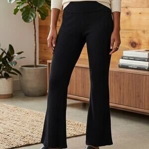 Tommy Jeans high rise flare ribbed knit pants soft stretchy comfort pull-on s